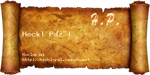 Heckl Pál névjegykártya